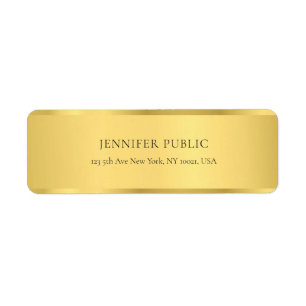Glamor Gold Elegant Golden Modern Adresse de retou