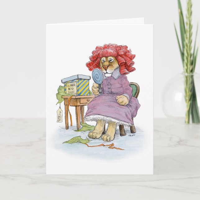 Glamor Wig Lioness Bonne carte d'anniversaire (Devant)