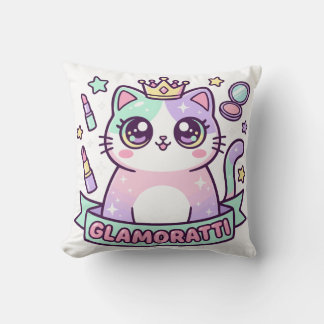Glamoratti Cat Throw Pillow