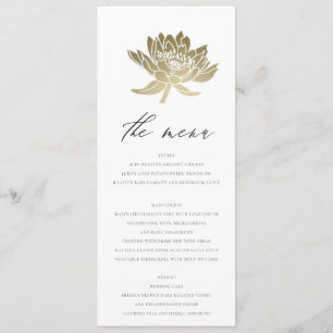 GLAMOREUX PALE OR BLANC KRAFT LOTUS MENU FLORAL