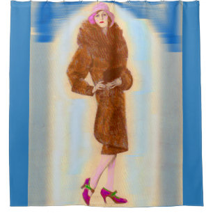 glamorous 1920s woman in fur coat