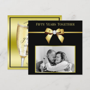 Glamorous 50th Wedding Anniversary Photo Invitation