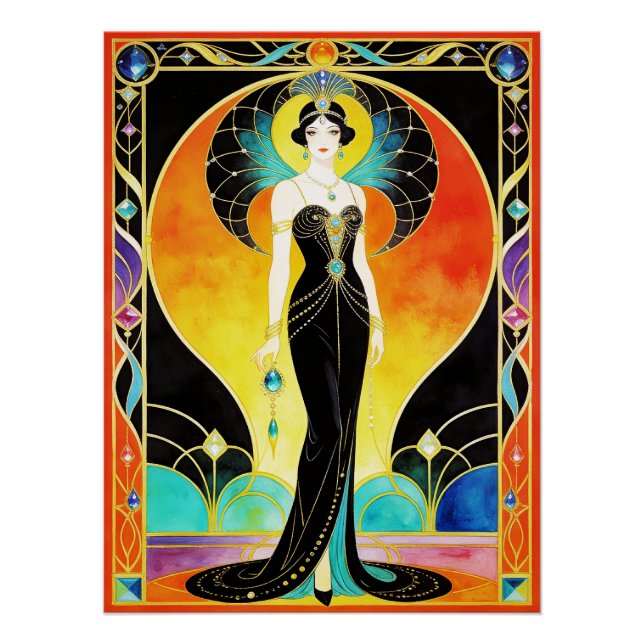Glamorous Art Deco Siren (2) Poster (Devant)