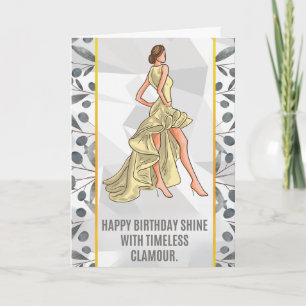 “Glamorous Birthday Card – Elegant Fashion