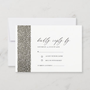 GLAMOROUS COPPER SILVER DOTS MOSAIC RSVP CARD