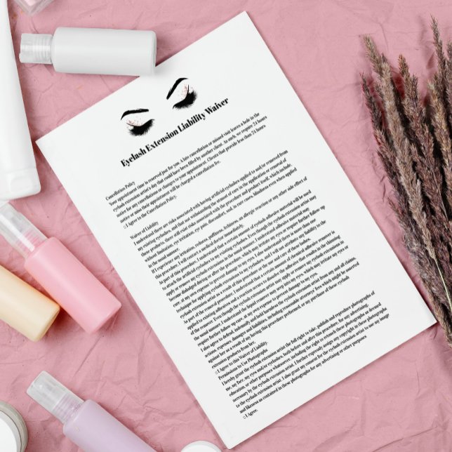 Glamorous EYELASH EXTENSION CONSENT FORM Flyer (Creator Uploaded)
