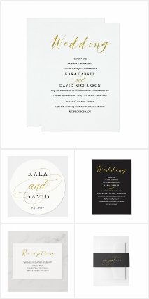 Glamorous Faux Gold Calligraphy Wedding