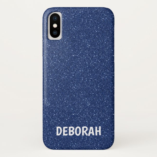 Glamorous Glitter Navy Blue | Feminine Girly Case-Mate iPhone Case (Back)