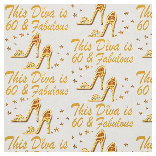 GLAMOROUS GOLD 60TH BIRTHDAY FABRIC (Swatch)
