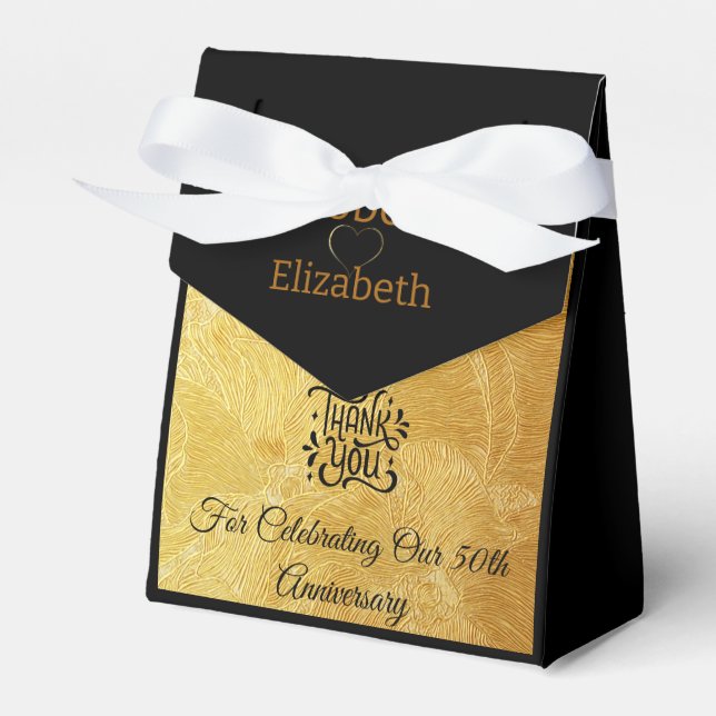 Glamorous Gold and Black Elegant Small Party  Favor Box (Front Side)