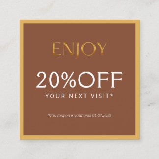 Glamorous Gold & Brown Lash Tech  Discount Card