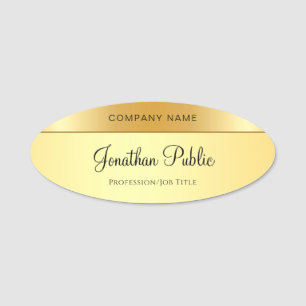 Glamorous Gold Elegant Handwriting Script Modern Name Tag