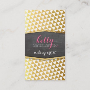 GLAMOROUS gold foil modern geo triangle pattern Business Card