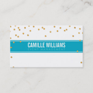 GLAMOROUS gold sparkly glitter confetti turquoise Business Card