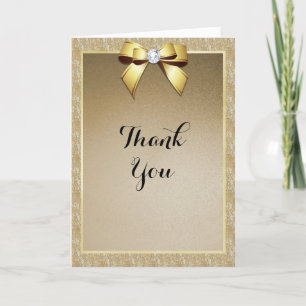 Glamorous Gold & Stylish Gem Wedding Thank You