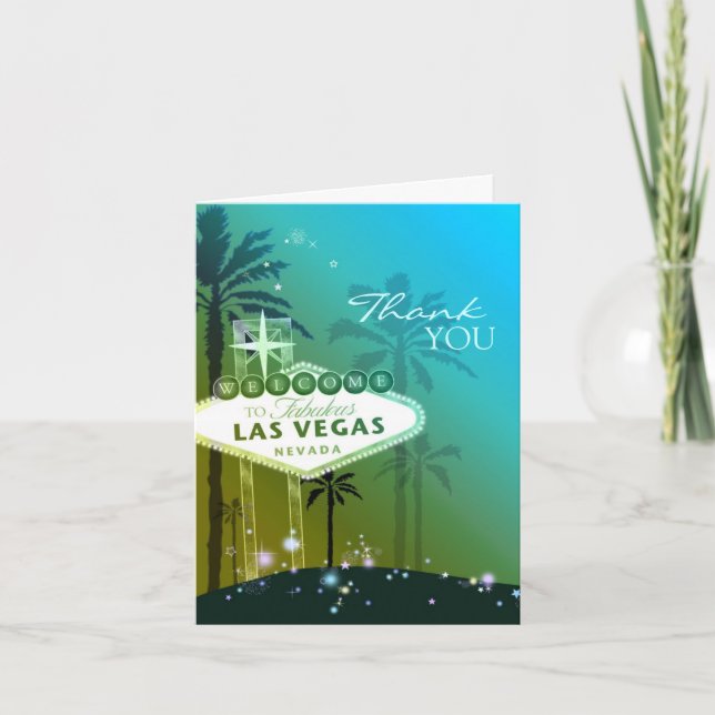 Glamorous Las Vegas Wedding Thank You Card (Front)