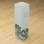 GLAMOROUS PALE BLUE SILVER LOTUS FLORAL MONOGRAM WINE GIFT BOX<br><div class="desc">If you need any further customisation or any other matching items,  please feel free to contact me at yellowfebstudio@gmail.com</div>