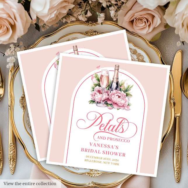 Glamorous Petals and Prosecco Bridal Napkins Set (Glamorous Petals and Prosecco Bridal Napkins Set)