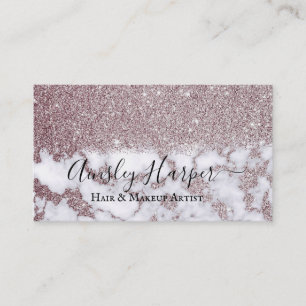 Glamorous Purple Gold Glitter Marble Gradient Business Card