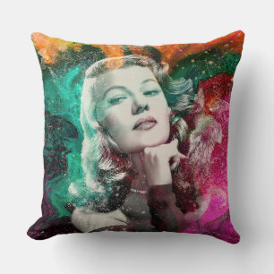 Glamorous Rita Hayworth Throw Pillow
