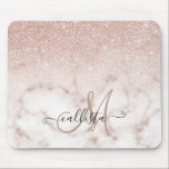 Glamorous Rose Gold White Glitter Marble Gradient Mouse Pad<br><div class="desc">This elegant and girly design perfect for the trendy and stylish fashionista. It features a faux printed rose gold sparkly glitter ombre gradient on top of a rose pink and white marble stone pattern background. It's glamorous, chic, luxurious, modern, and classy. ***IMPORTANT DESIGN NOTE: For any custom design request such...</div>
