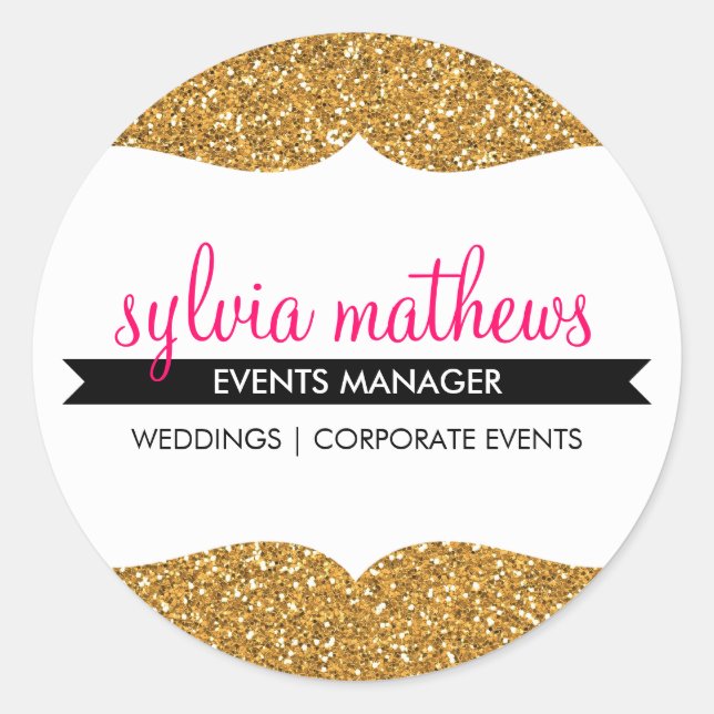 GLAMOROUS SEAL stylish glitter sparkle gold pink (Front)