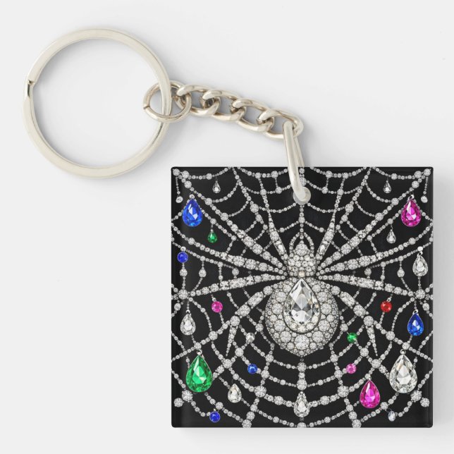Glamorous Spider Bejewelled Diamond design  Keychain (Front)