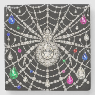 Glamorous Spider Bejewelled Diamond design  Stone Coaster