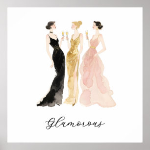 Glamorous Stylish Ladies Evening Gown Toast Poster