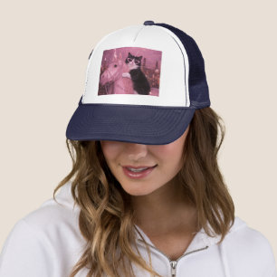 Glamorous Unicorn Cat Under Sparkling City Trucker Hat