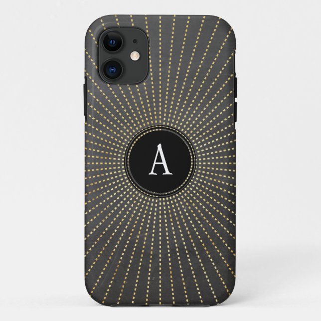 GLAMOROUS vintage art deco sunburst chalkboard Case-Mate iPhone Case (Back)