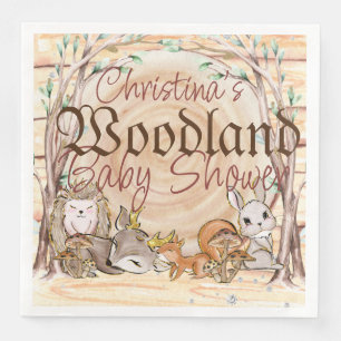 Glamorous Woodland Animals Baby Shower Napkin
