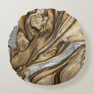 glamour 002 liquid brown colours round pillow