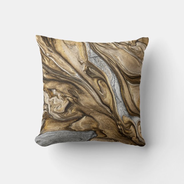 glamour 002 liquid brown colours throw pillow (Front)