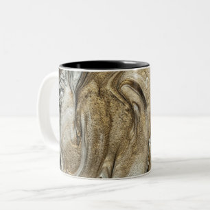glamour 003 liquid brown colours Two-Tone coffee mug