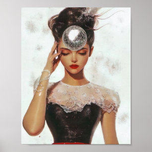 Glamour and Disco Print   Elegant Fashion Art