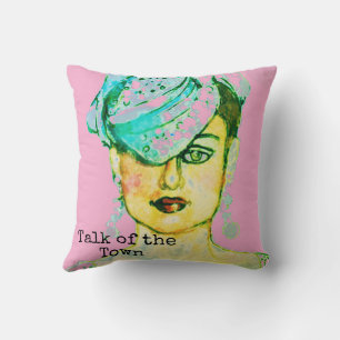  Glamour Art Paris High Fashion Model  Throw Pillow