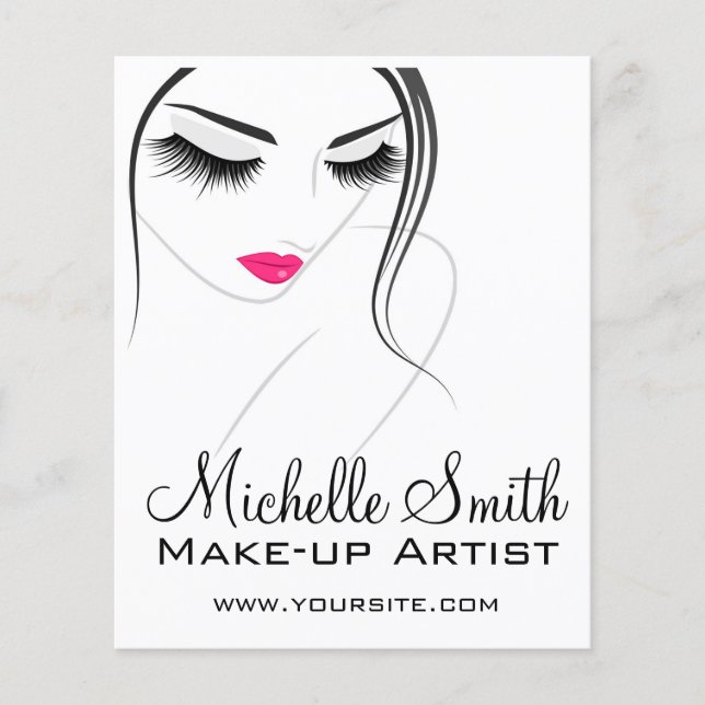 Glamour Black White Pink Lashes Makeup and Beauty  Flyer (Front)