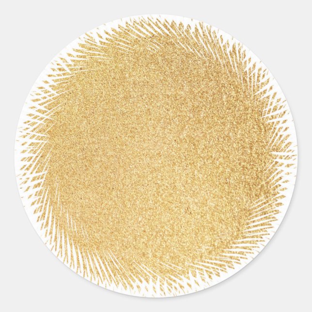 Glamour Blank Template Elegant Faux Gold Glitter Classic Round Sticker (Front)