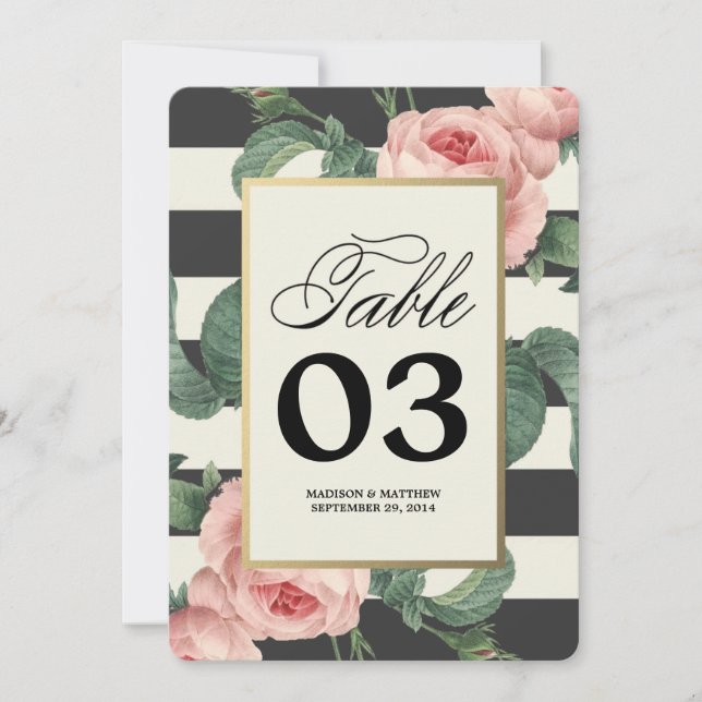 Glamour Botanique | Numéros de Table (Devant)