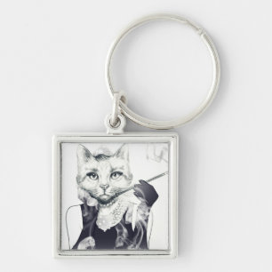 Glamour Cat Keychain