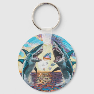 Glamour Chomp-Shark Breaching for Shiny Gems- Keychain