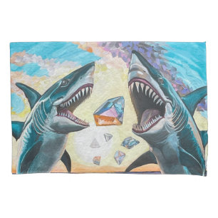 Glamour Chomp-Shark Breaching for Shiny Gems- Pillowcase