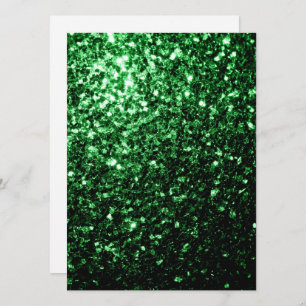 Glamour Dark Green glitter sparkles Personalize Invitation