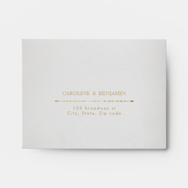 Glamour Deco Burgundy Vintage liner wedding RSVP Envelope (Front)