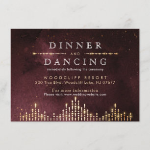 Glamour Deco Burgundy Vintage Wedding Reception Enclosure Card