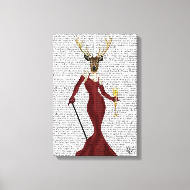 Glamour Deer in Marsala Canvas Print (Front)
