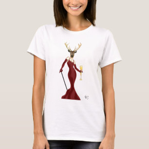 Glamour Deer in Marsala T-Shirt