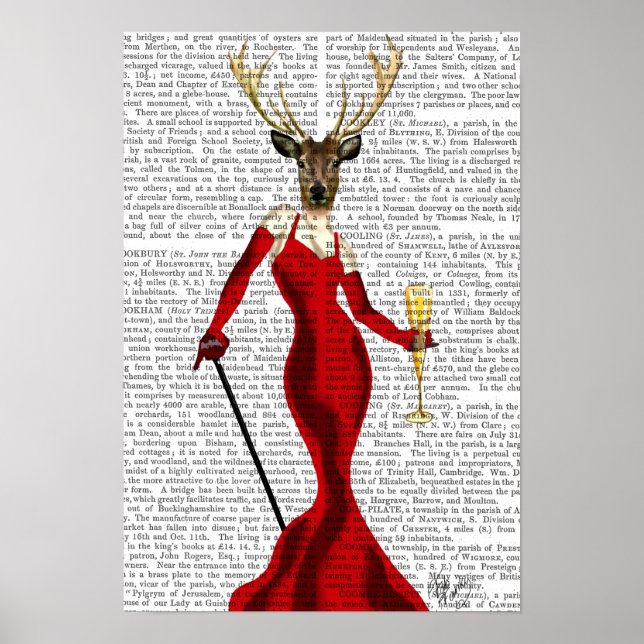 Glamour Deer In Red 2 Poster (Front)