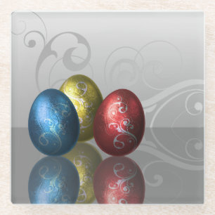 Glamour Easter Eggs - Glass Coaster